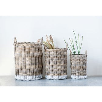 Rattan Baskets with Handles