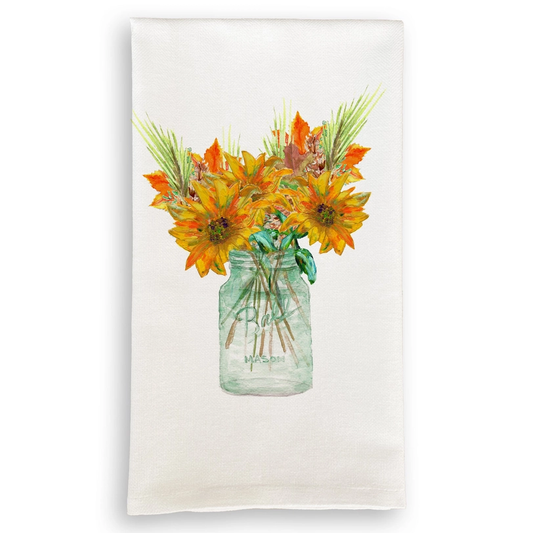 Mason Jar with Fall Flowers