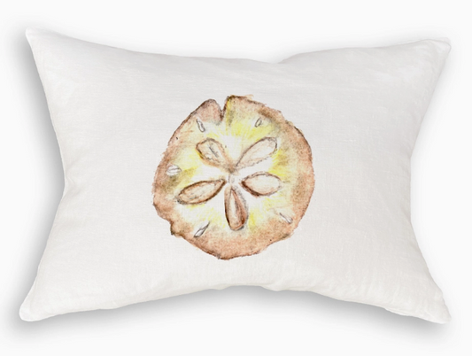 Sand Dollar White Rectangle Pillow