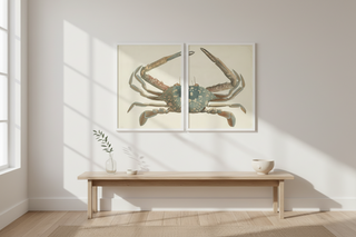 Vintage Bookplate of a Crucifix Crab Diptych
