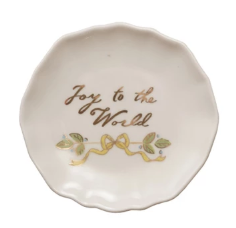 Stoneware Scalloped Plate with Gold Electroplating II