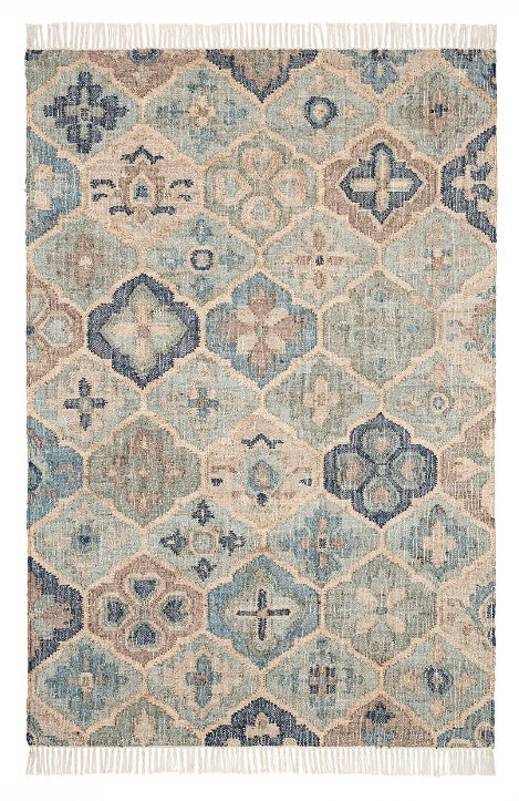 Pali Blue Woven Jute Rug 2x3