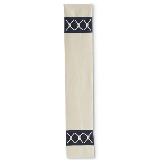 72 Inch Cotton Blue & White Nautical Knot Table Runner