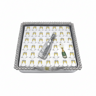 Champagne Bottle Beaded Napkin Box
