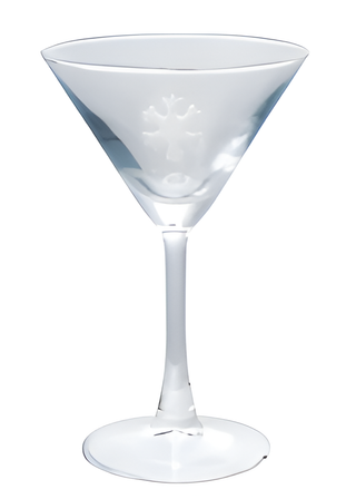 4 oz. Martini Glass with Hand Blown Holiday Figure III
