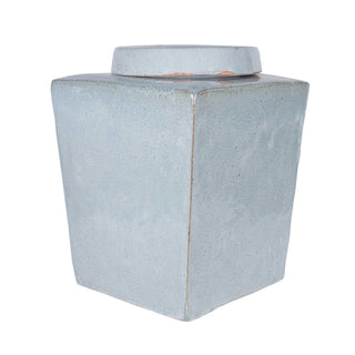 Leif Stoneware Tea Box, Large, Light Gray
