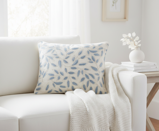 Amelia Embroidered Decorative Pillow   Ivory   16" Lumbar
