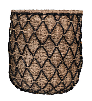 Woven Wicker Baskets & Black Large
