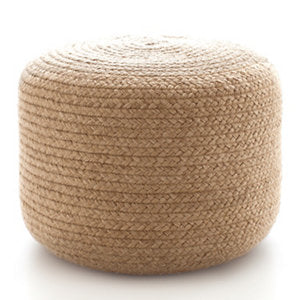 Pouf Indoor/Outdoor Braided Natural  30x14