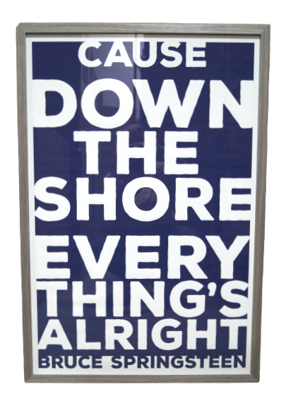 Cuz Down the Shore 18x24 Distressed Gray Frame