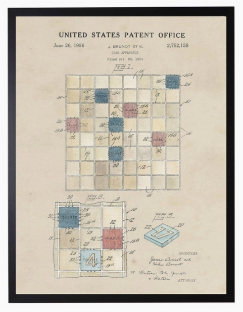 Watercolor Scrabble Patent - Online Only