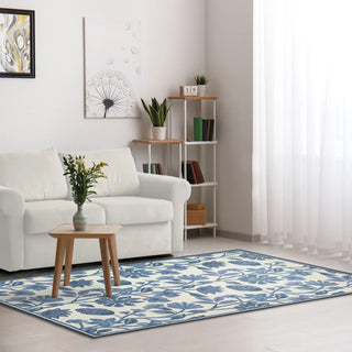 Floral Vine Blue Rug 24" x 36"
