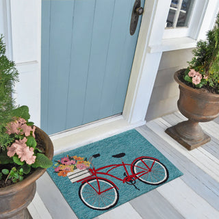 Bike Ride Blue Rug 24" x 36"
