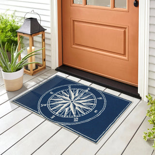 Compass Navy Indoor/Outdoor Rug

