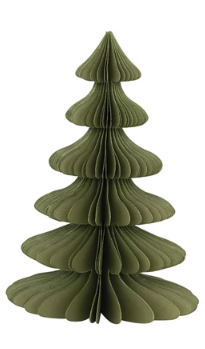 6" Round x 9"H Paper Honeycomb Tree - Dark Green