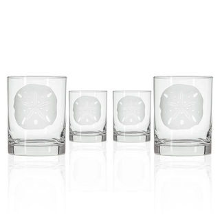 Sand Dollar 13oz Double Old Fashioned Whiskey Glass | Set of 4   Online Only
