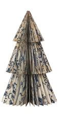 Handmade Folding Honeycomb Trees with Pattern - Cream - Large