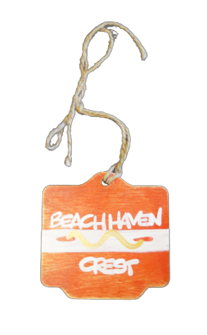 Beach Badge Ornament With Zip