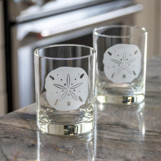 Sand Dollar 13oz Double Old Fashioned Whiskey Glass | Set of 4   Online Only

