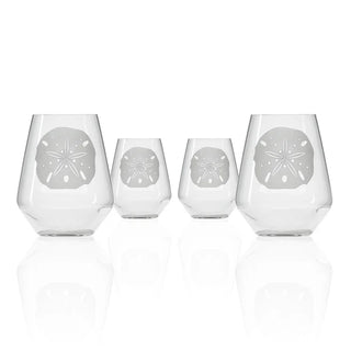 Sand Dollar 18oz Stemless Wine Glass | Set of 4   Online Only
