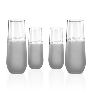 Sandpiper 8.5oz Stemless Champagne Flute | Set of 4   Online Only
