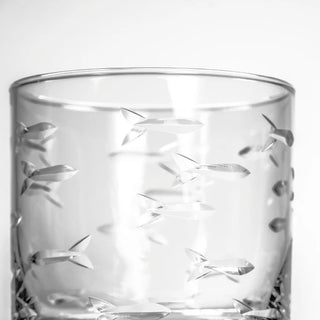 School of Fish 10oz On the Rocks Whiskey Glass | Set of 4   Online Only
