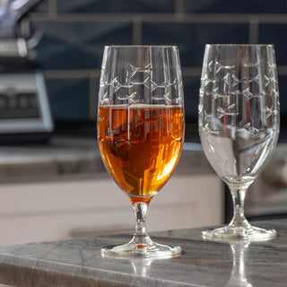 School of Fish 16oz Footed Iced Tea Glass | Set of 4   Online Only
