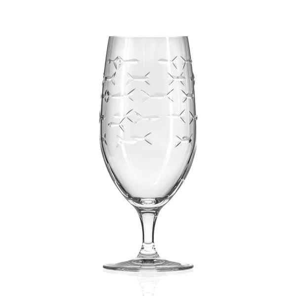 The Spotted Whale School of Fish Footed Iced Tea Glass - Thumbnail 2