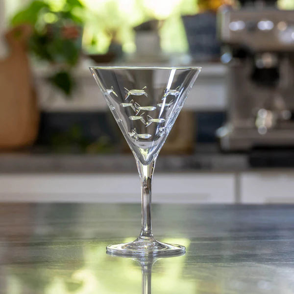 The Spotted Whale School of Fish Martini Glass - Thumbnail 3