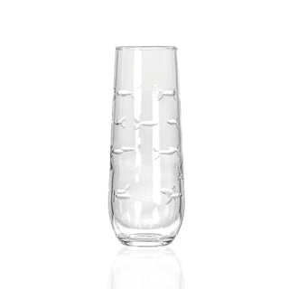 School of Fish 8.5oz Stemless Champagne Flute | Set of 4   Online Only
