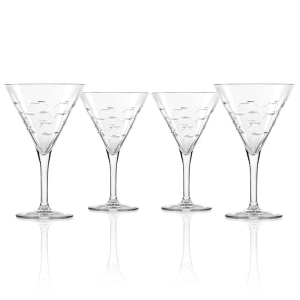 The Spotted Whale School of Fish Martini Glass - Thumbnail 4