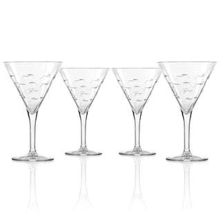 School of Fish 7.5oz Martini Cocktail Glass | Set of 4   Online Only
