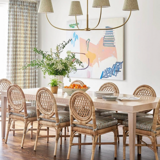 Set of 2   Louis XVI Trellis Rattan Dining Chair
