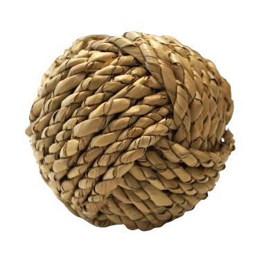 Ball - 4" Round "Monkey Fist" Twisted Buri Rope Knot Weave