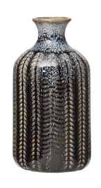 Embossed Stoneware Vase