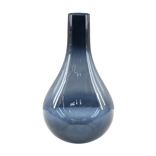 Indigo Road by Egypt Sherrod Mira Glass 10" Long Neck Vase, Deep Blue