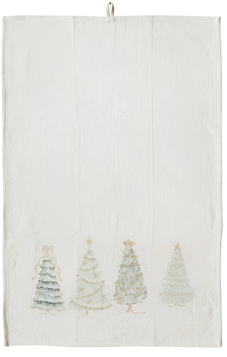 Cotton Printed Tea Towel with Holiday Image/Saying I
