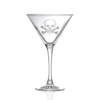 Skull and Crossbones 10oz Martini Cocktail Glass | Set of 4   Online Only
