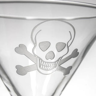 Skull and Crossbones 10oz Martini Cocktail Glass | Set of 4   Online Only
