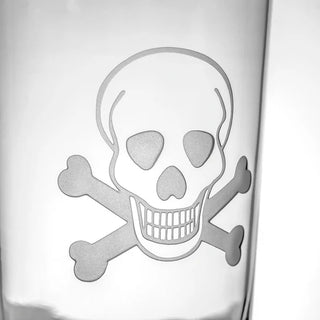 Skull and Crossbones 15oz Cooler Highball Glass | Set of 4   Online Only
