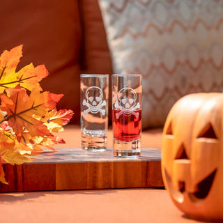 Skull and Crossbones 2.5oz Cordial Shot Glass | Set of 4   Online Only
