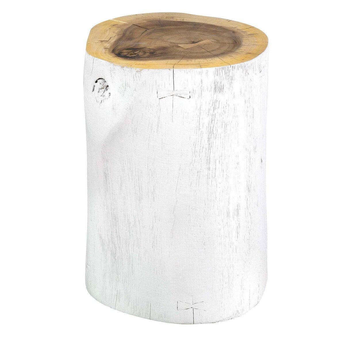 Cecile Teak Accent Table, White