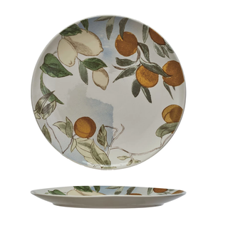 Stoneware Platter w/ Fruit, Multi Color
