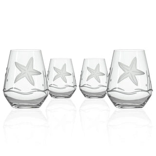 Starfish 18oz Stemless Wine Tumbler Glass | Set of 4   Online Only
