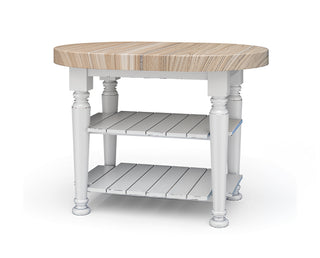 Farmhouse Butcher Block Kitchen Island Architectural White Raw (HRW/RAW)
