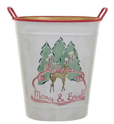 Metal Bucket w/ Handles - Large