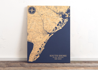 South Shore   New Jersey U.S. Coastal Map   18" x 24"
