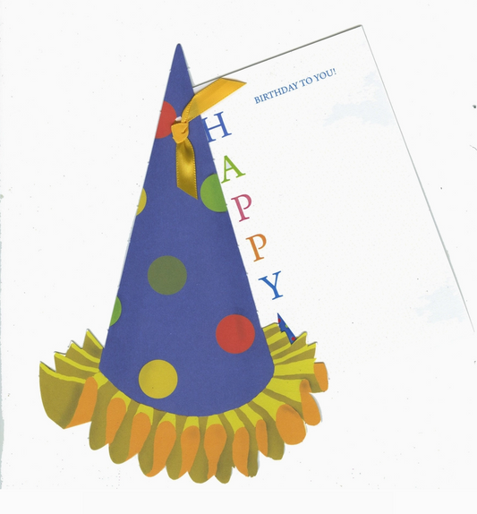 Greeting Cards Die Cut (GDie Cut Invitations - AW1079W) - Party Hat