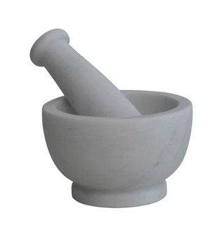 Marble Mortar & Pestle, White

