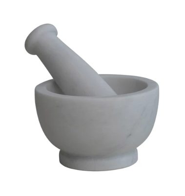 Marble Mortar & Pestle, White